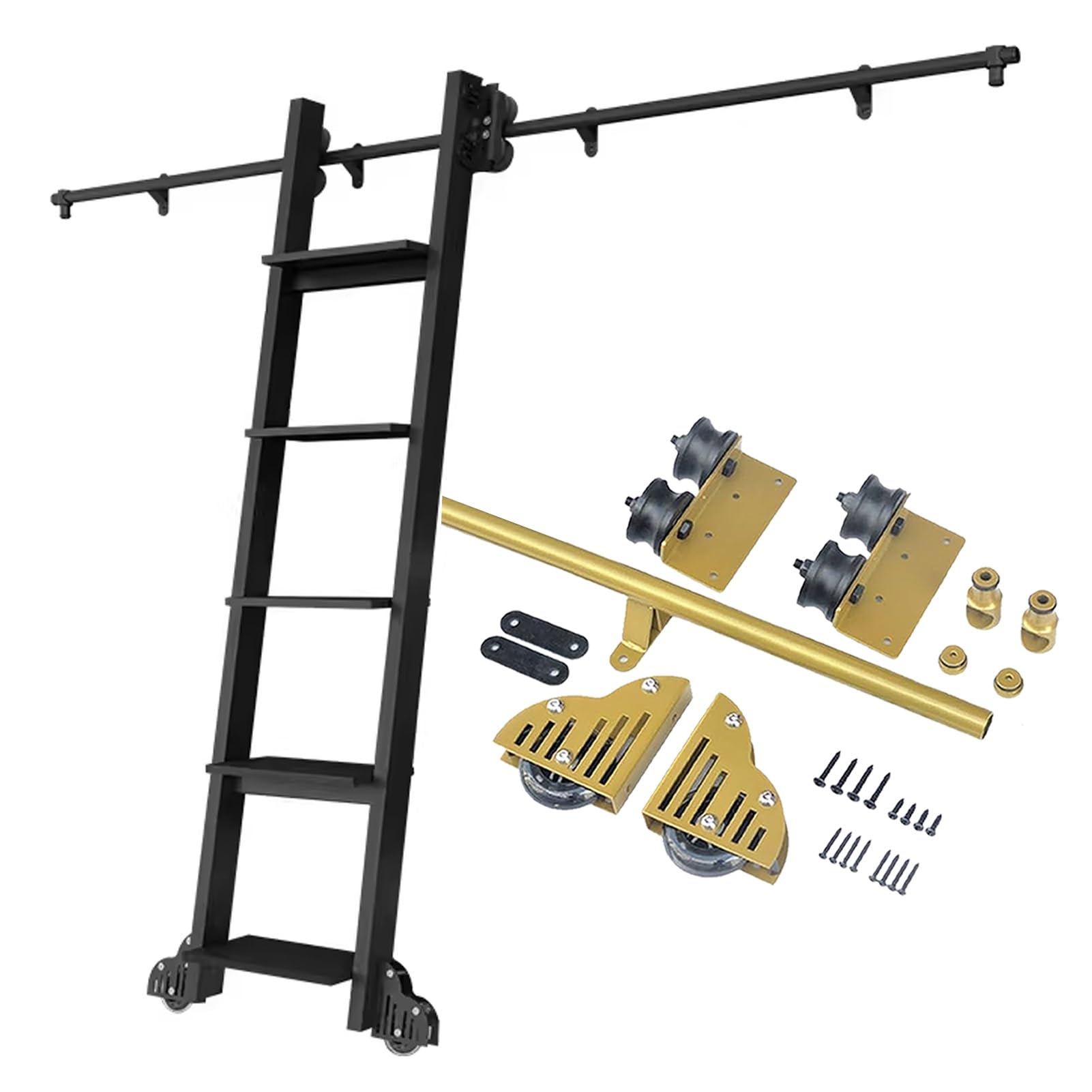 Kit rail de 100 à 720 cm pour échelle de bibliothèque coulissante