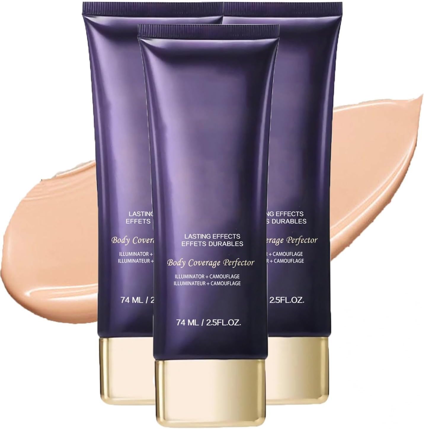 Perfectioneer for het hele lichaam met extra grote make-upkwast, langdurige en zweetbestendige concealer, tatoeage-cover-up make-up, perfector for een volledige dekking van het lichaam(3Pcs)