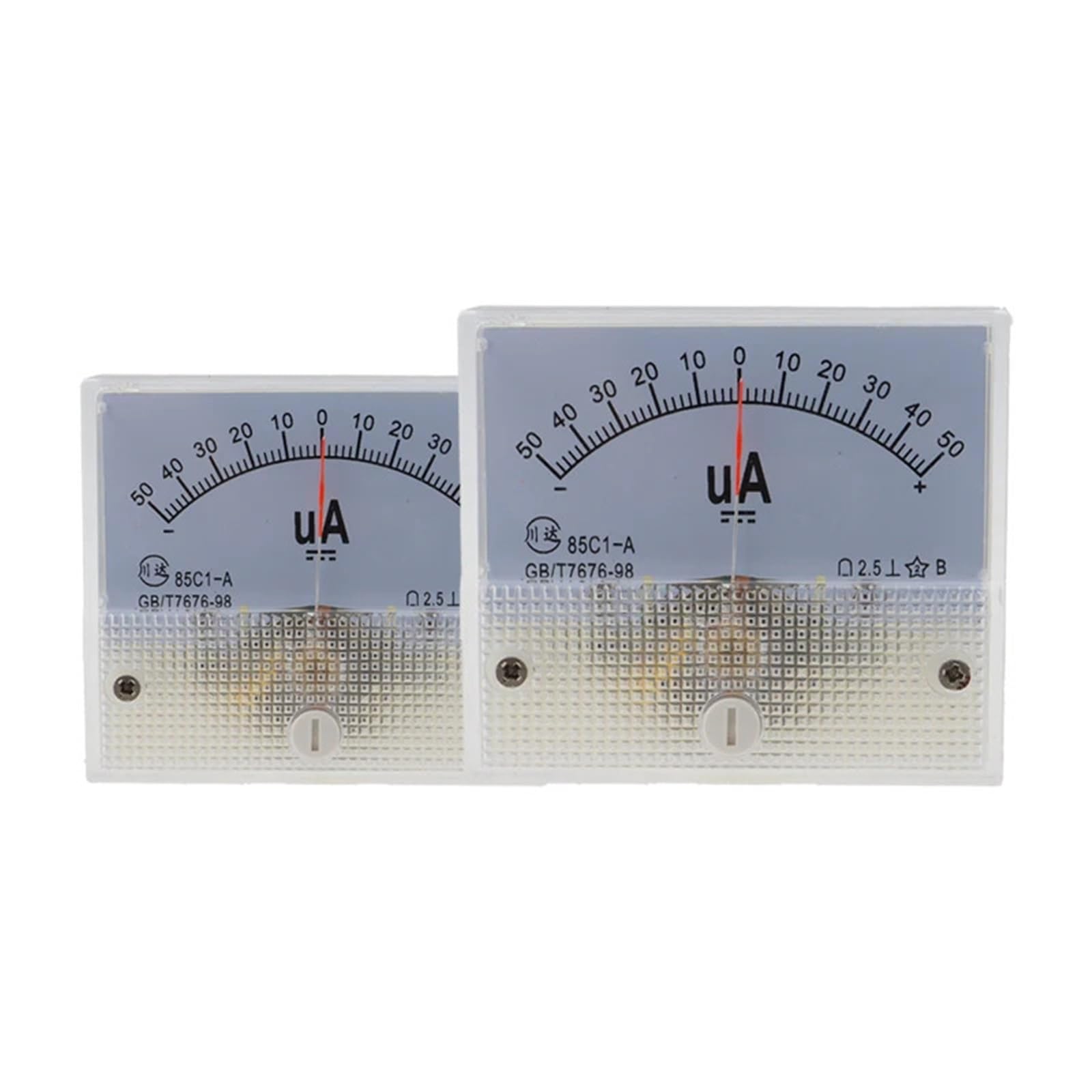 Ampèremètre positif et négatif 85c1 Microampèremètre CC ± 25ua 50ua 100ua 200uA 300uA 500uA ampèremètre bidirectionnel(-100uA To 100uA)