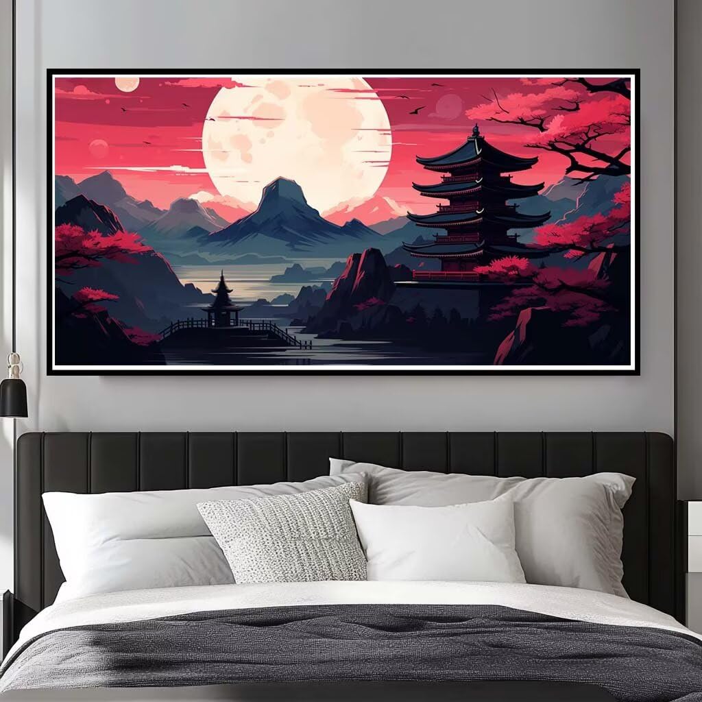 Diamond Painting Kits for Adults Large, 5D DIY Tower Diamond Art Kits Adults Square Drill Large Dimond Art Japan Crystal Cross Stitch Gem Arts for Wall Decoration 60x30cm/23.6x11.8 Inch (WL502)