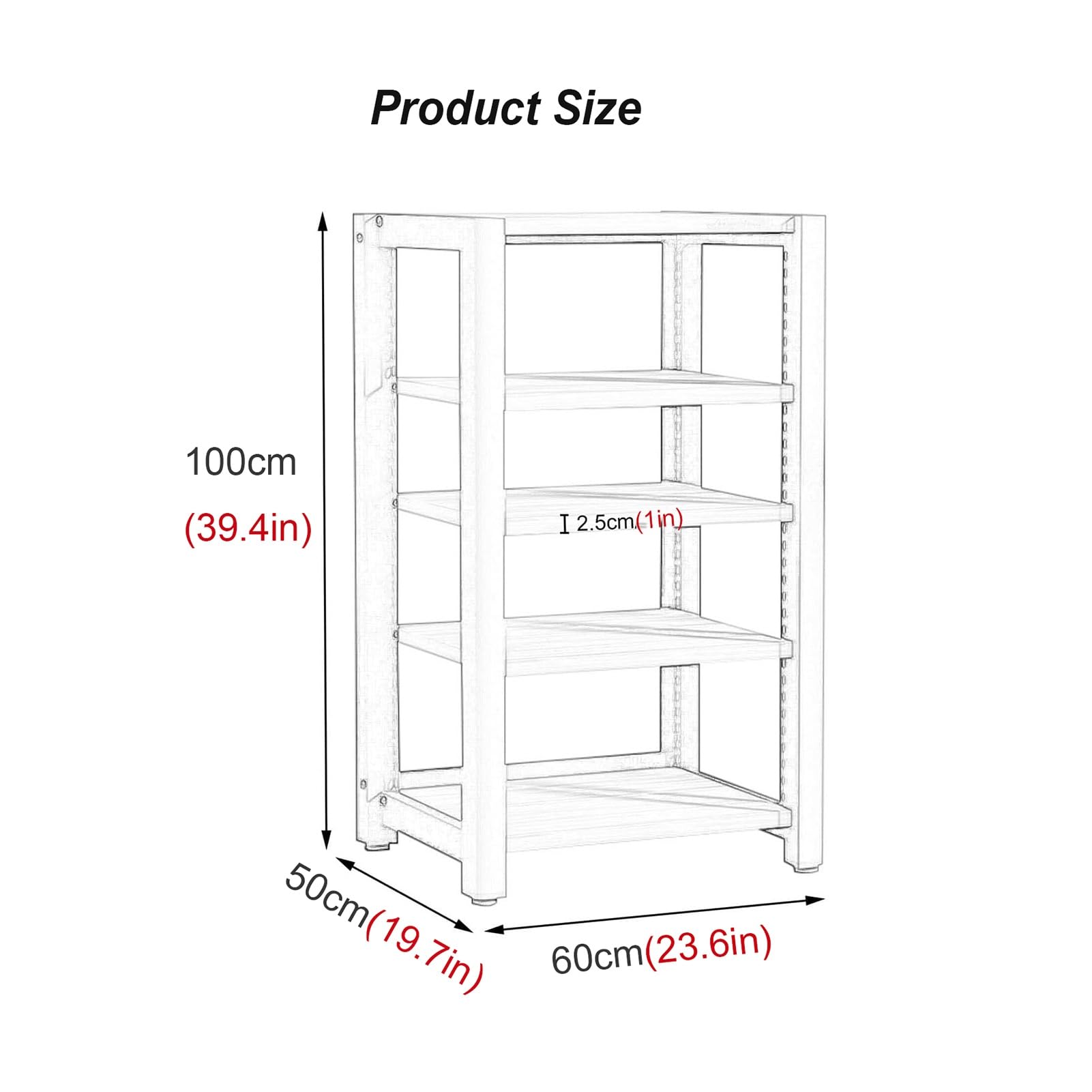 XingLi 5 Tiers Floor-Standing Storage Shelf?AV Media Stand Corner Shelf, CD Rack Entertainment Stereo Component Organizer, for Home/Office/Theater