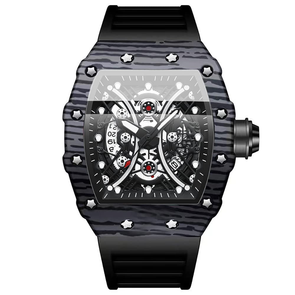 Tiong IrregularSilicone Barrel Shaped Business Mens Watch，Luminous Waterproof Mens Watch, RCD-102, Quartz Watch (B0C4H3S48Q) Amazon Price History, Amazon Price Tracker