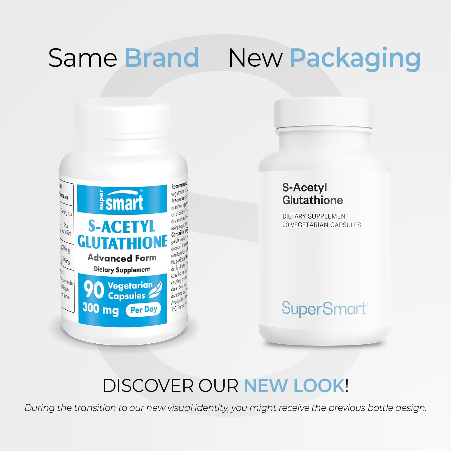 Supersmart S-Acetyl Glutathione 300mg per Day (High Absorption) - Stable Form of L-Glutathione Tripeptide - GSH Supplement | Non-GMO & Gluten Free - 90 Vegetarian Capsules - Image 2