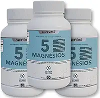 Magnésio Concentrado 5 em 1 - AuraVitta - Suplemento Alimentar 90 Cápsulas