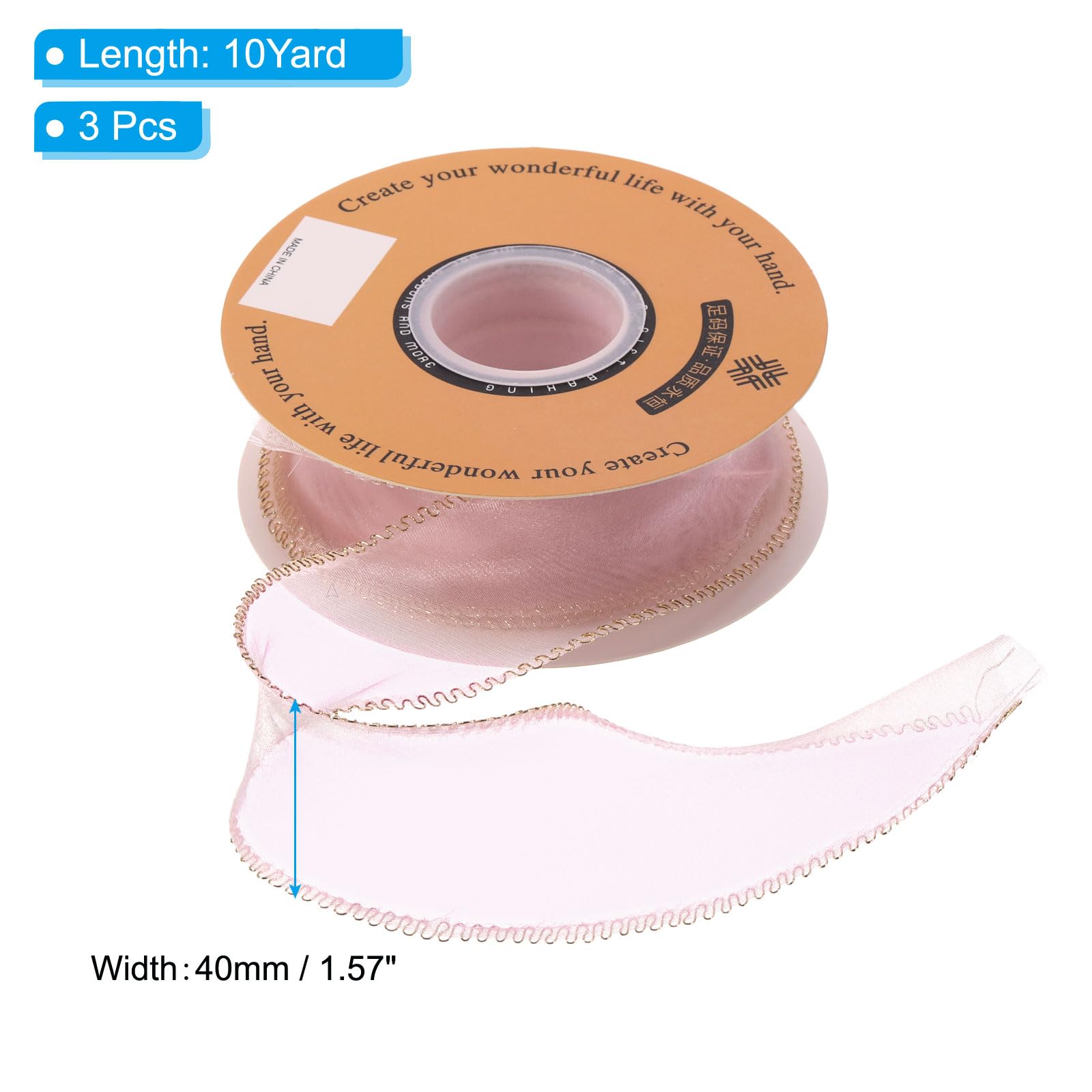 PATIKIL Organza Wired Ribbon - Image 2