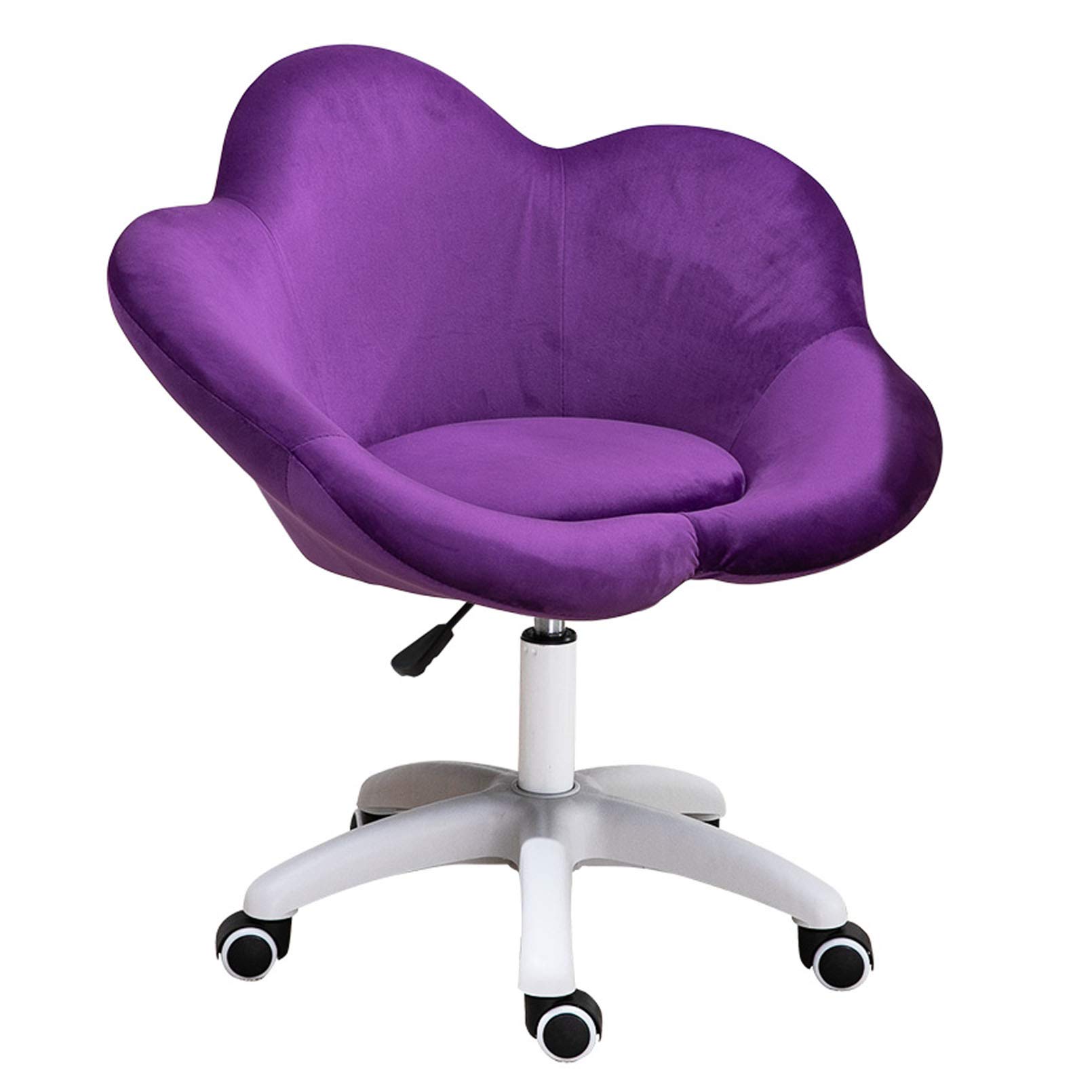 Chaise de bureau rotative en velours pétale avec assise rembourrée et hauteur réglable