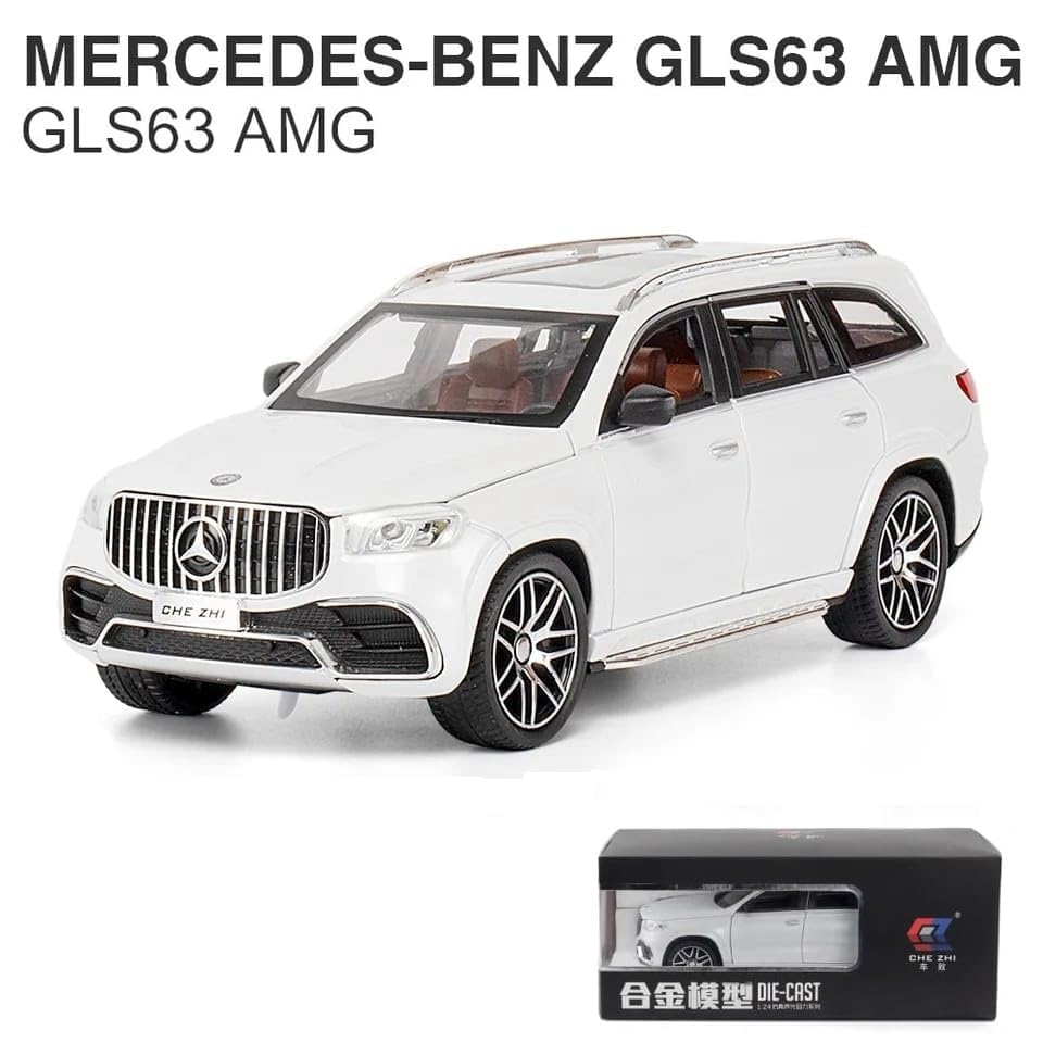Image of Exclusive Alloy Metal Pull Back Die-Cast Car Diecast Metal Pullback Toy Car with Openable 6 Doors,Light Music Boys Gifts Toys (1:24 Mercedees GLS63-Multicolor)