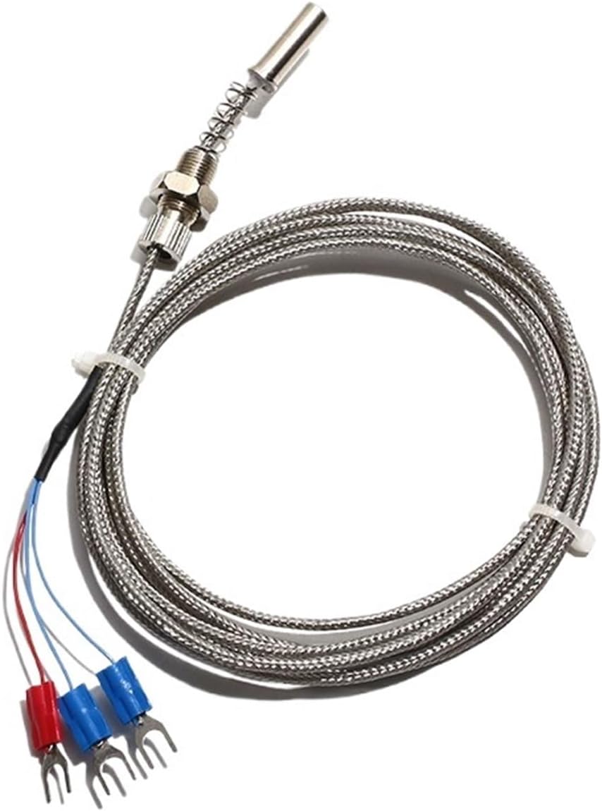 PT100 Thermistor Thermocouple High Temperature Probe Sensor M8 M10 Thread 1M 2M 5M Wire(1M Cable Length,M10x1MM)