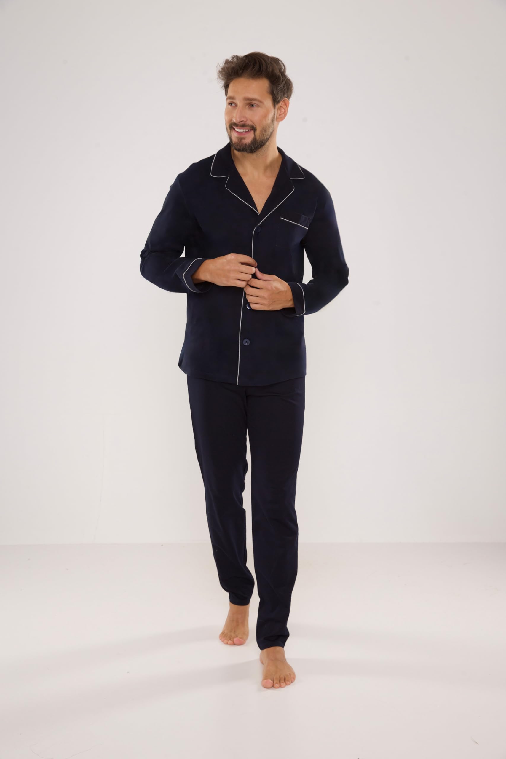 FOREX Lingerie edler Herren-Pyjama aus 100% Baumwolle, Verschiedene Modelle