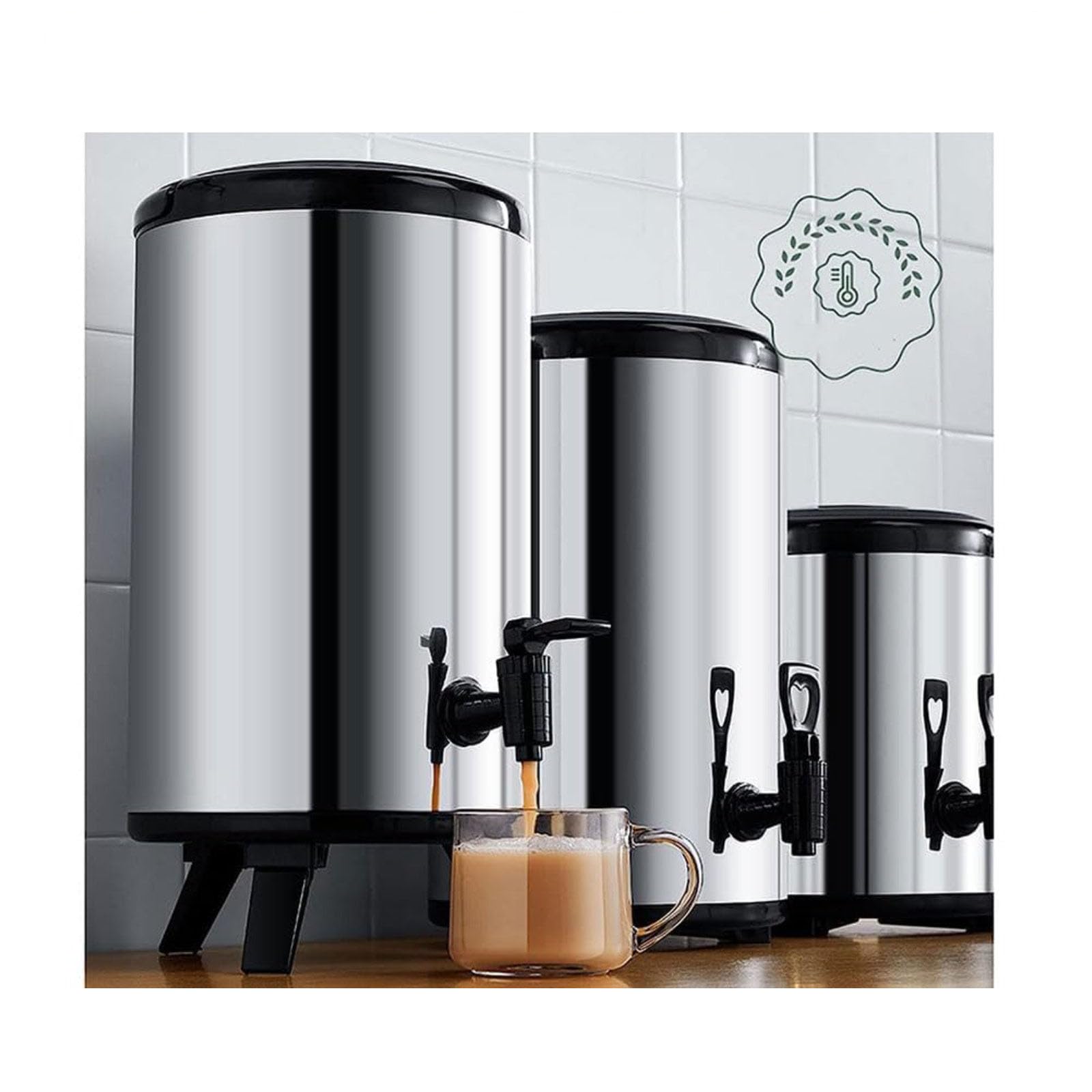 Distributore termico per bevande calde e fredde, in acciaio inox, con beccuccio, per bevande fredde, per tè, per grandi folle, distributore di caffè, 10