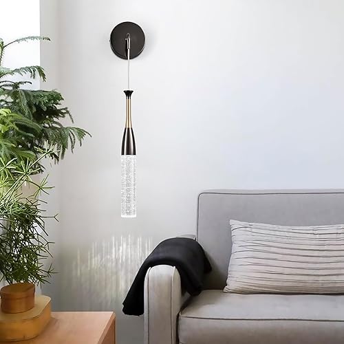 Miniatura 2 de Juego de dos apliques de pared LED de oro negro moderno 6000K linterna de pared interior burbuja de cristal apliques de iluminación de pared para