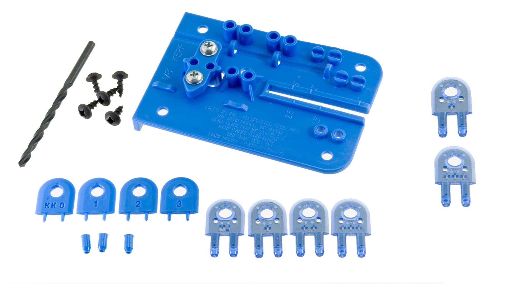 Microjig Steel Pro Full Kerf Splitter Kit & Extra Steel Splitter Inserts – Premium Table Saw Splitter Accessory For Full Kerf Blades | Prevent Kickback & Binding | Table Saw Safety, Sp-2+Sp-P3