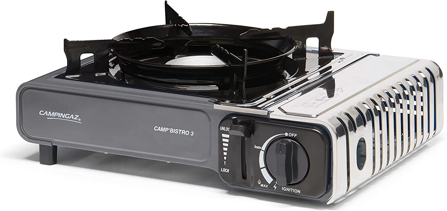 FYSHOP. PACK Campingaz Camp Bistro hornillo de Gas Individual, hornillo de Camping, Potencia 2200 W + 4 CARTUCHOS DE GAS CAMPINGAZ CP250