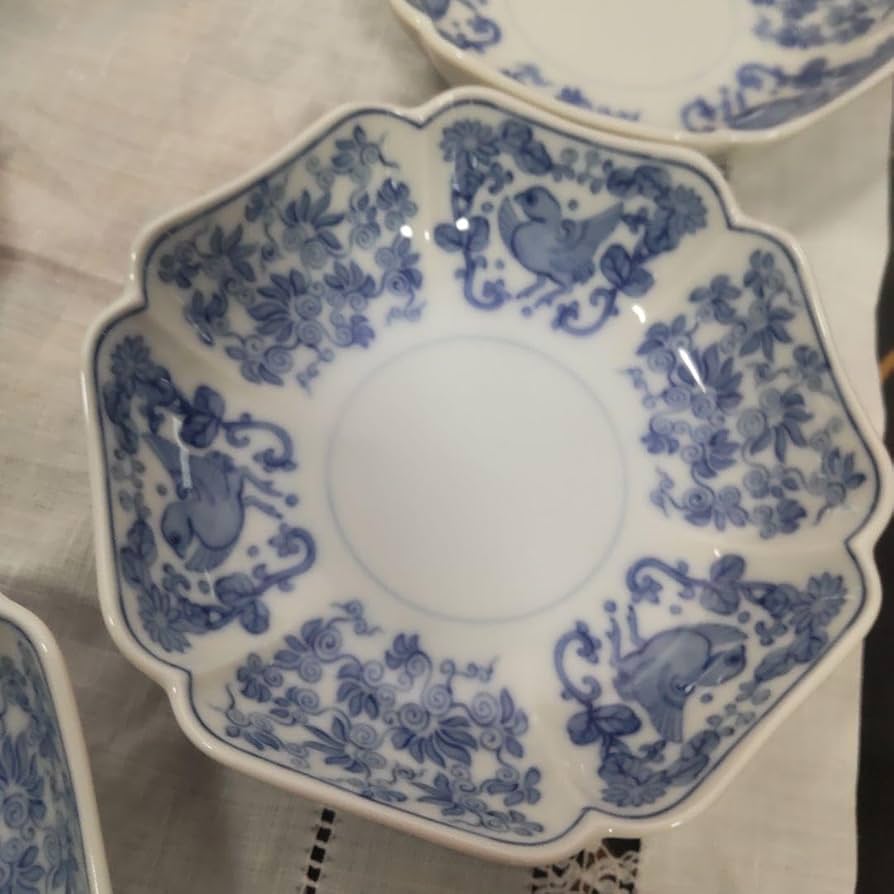 Amazon.co.jp: 深川製磁 花鳥 唐草 取り皿 中皿 鉢 深皿 宮内庁