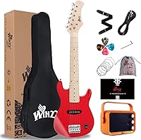 Vista 11 de WINZZ - Guitarra eléctrica para niños con kit para principiantes, 30 pulgadas