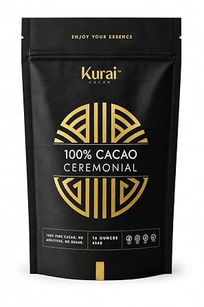 Kurai 100% Pure Criollo Ceremonial Cacao, 16 oz | Unsweetened | Stone-ground from whole Criollo beans to preserve natural cacao butter for an authentic ceremonial experience.
