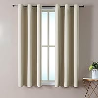 Vista 12 de ChrisDowa - Cortinas blackout con ojales para habitación y sala, juego de 2 paneles de cortinas con aislamiento térmico, gris oscuro, 42 x 63