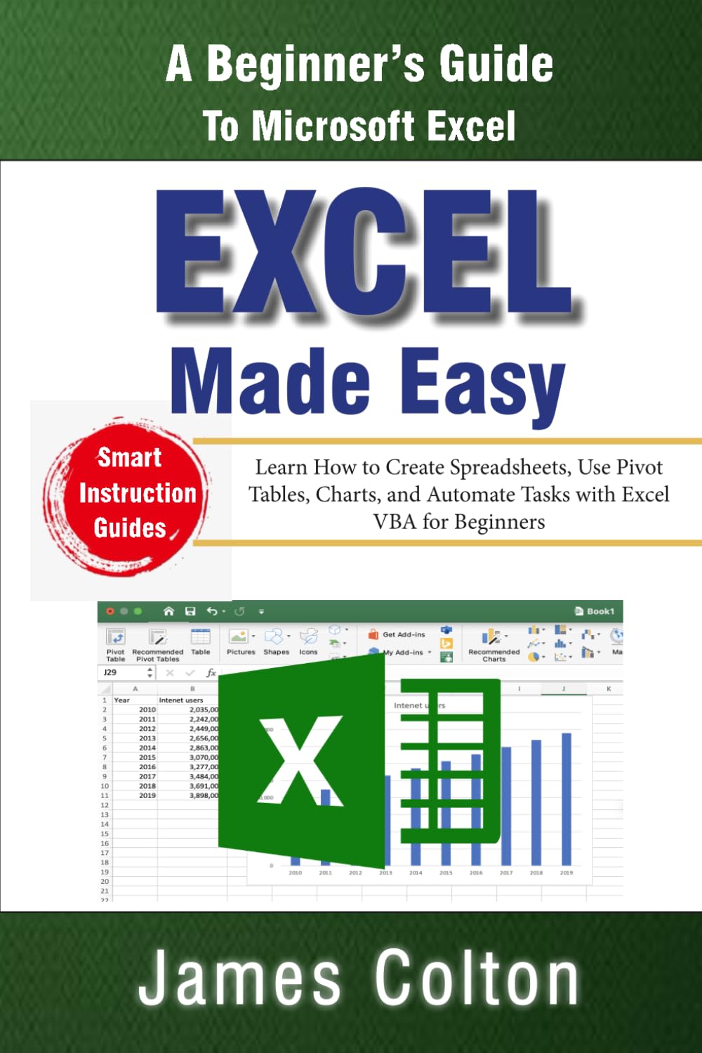 Excel Made Easy: A Beginner’s Guide to Microsoft Excel: Learn How to Create Spreadsheets, Use Pivot Tables, Charts, and Automate Tasks with Excel VBA for Beginners