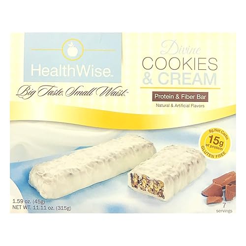 Healthwise - Barra de galletas y crema Divina | Barras de bocadillos dietéticos de alta fibra | Control del hambre y supresor del apetito con alto