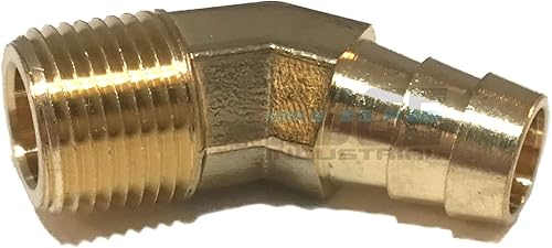 Diámetro de manguera de 12 pulgada a macho NPT MNPT de 45 grados de latón de 45 grados para combustible, aire, agua, aceite, gas, WOG (cantidad 01)
