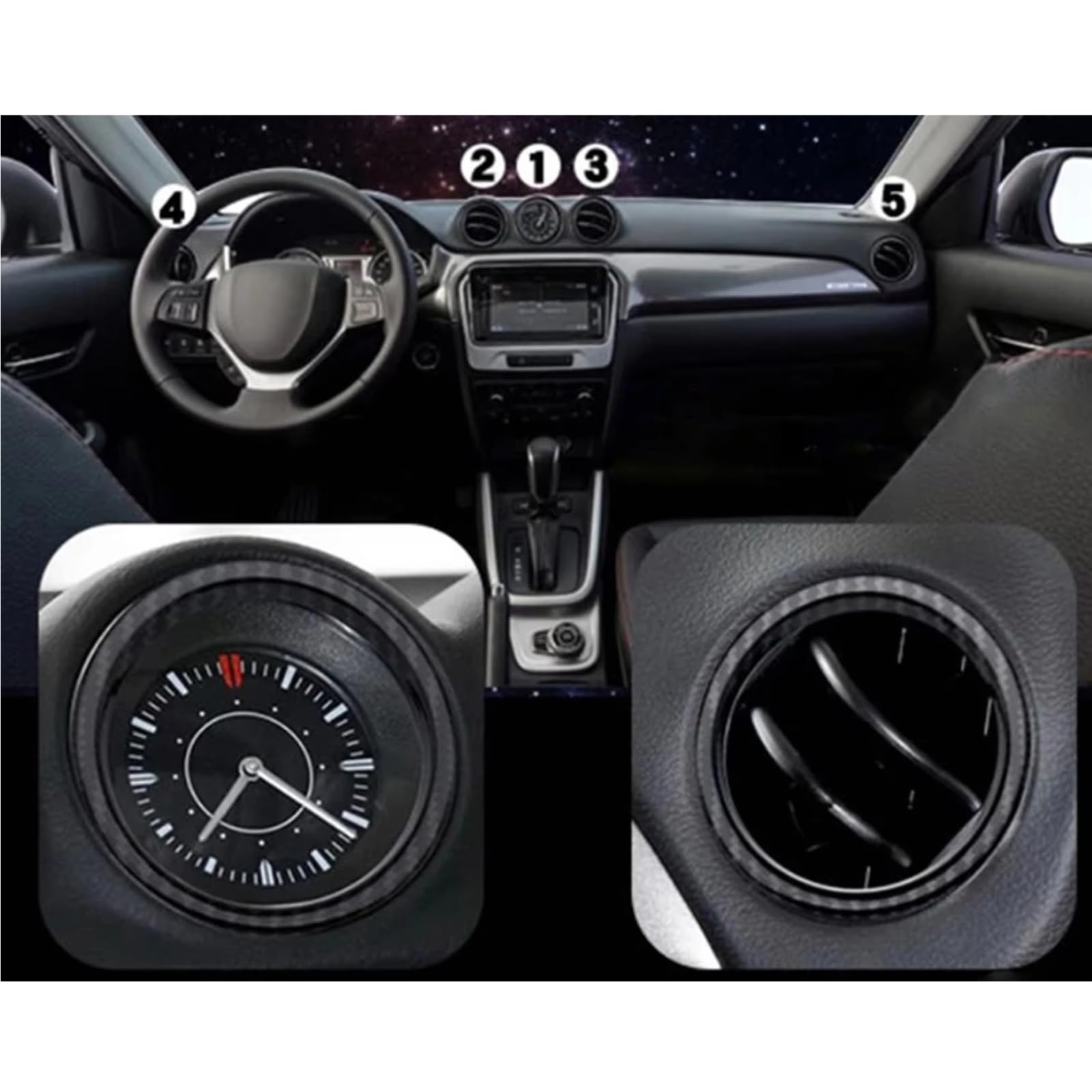 Compatible Con Suzuki Para Vitara 2015 2016 2017 2018 2019 2020 Tablero Instrumentos Salida Aire Acondicionado Cubierta Anillo Ventilación Embellecedor Interior