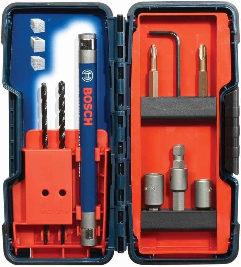 Bosch TC900 9 pc. Flat Shank Drill Bit Set