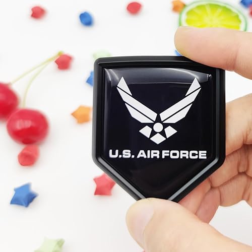 Miniatura 2 de Overdecor Calcomanías negras de la bandera de las alas de la Fuerza Aérea de Estados Unidos, emblema del ejército militar, accesorios de automóvil,