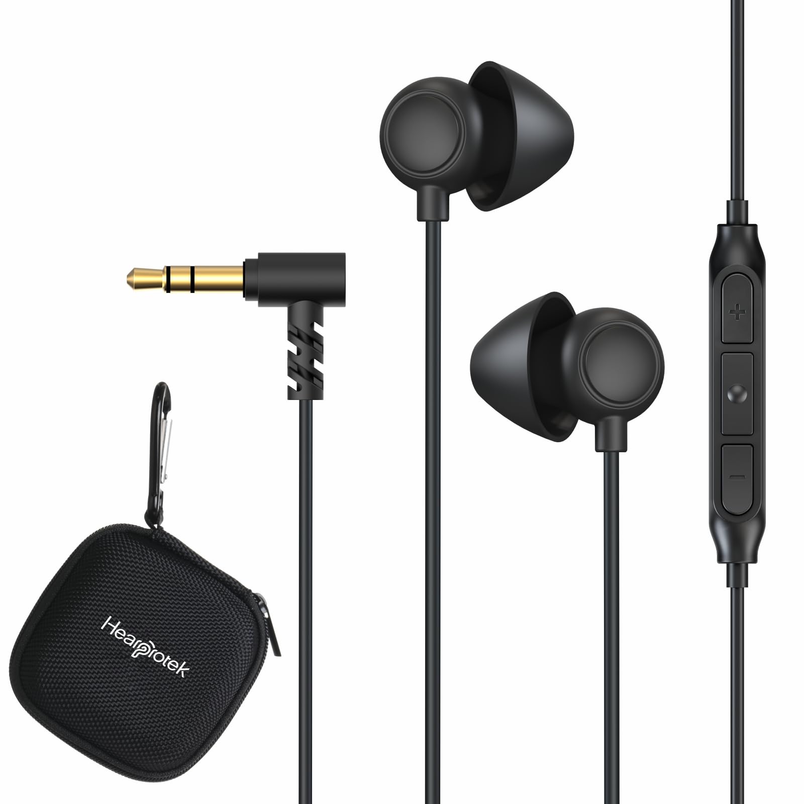 Hearprotek Sleep Earbuds, 2 Pairs Soft Comfortable in-Ear Earphones with Mic-Low Profile Noise Reduction Headphones for Sleeping on Side, Snoring, Yoga, Travel, Mediation & Relaxation
