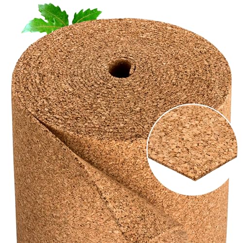 Kork Trittschalldämmung | Dämmung für Laminat & Parkett |Geeignet für Fußbodenheizung | Rollenkork als Laminatunterlage | Naturkork aus Portugal – 10 x 1 m – Stärke 2mm