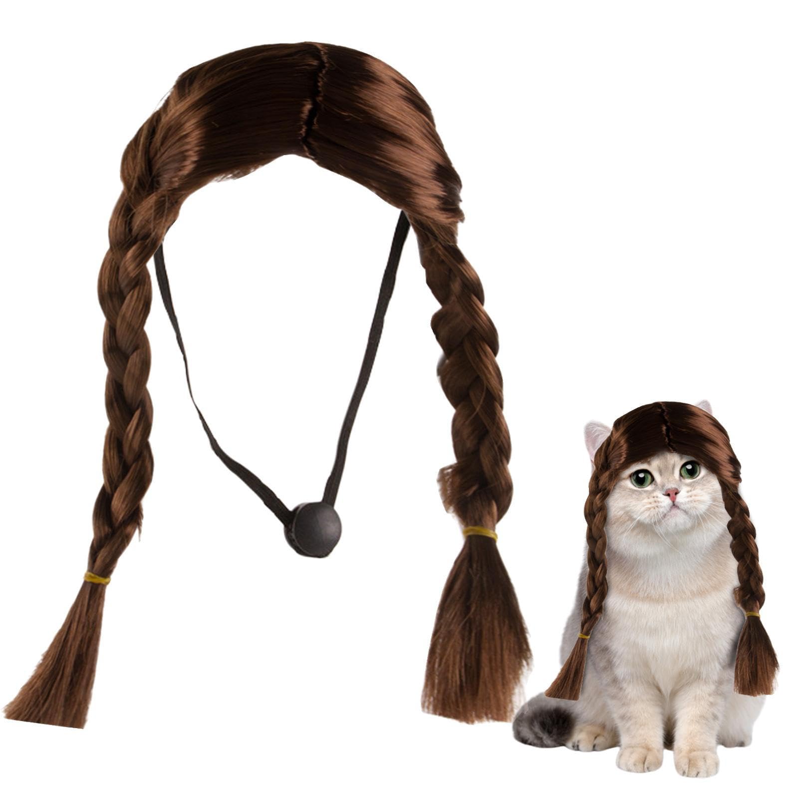 Parrucca Cosplay Per Cani E Gatti - In Fibra Di Nylon, Divertente E Lavabile | Per Feste E Foto - Foto 5