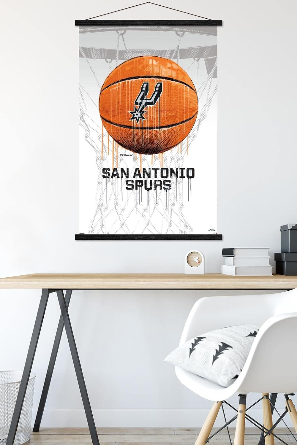 Trends International NBA San Antonio Spurs - Drip Basketball 21 Wall Poster, 22.375" x 34", Premium Print and Black Hanger Bundle