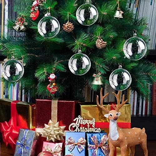 LATERN 20Pcs Transparent Christmas Ball, 10CM Plastic Acrylic Fillable Ball Clear Christmas Tree Decorations Balls Christmas Baubles Ornament for Xmas Tree Wedding Party Decor