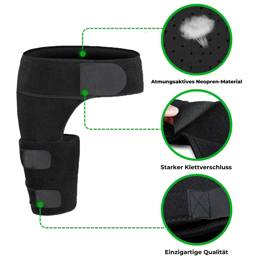 Hüftorthese, Leistenstütze Ischias Relief Wrap Oberschenkel Hamstring Kompression Sleeve Fur Gezogene Verletzung Belastung Tendinitis Reha