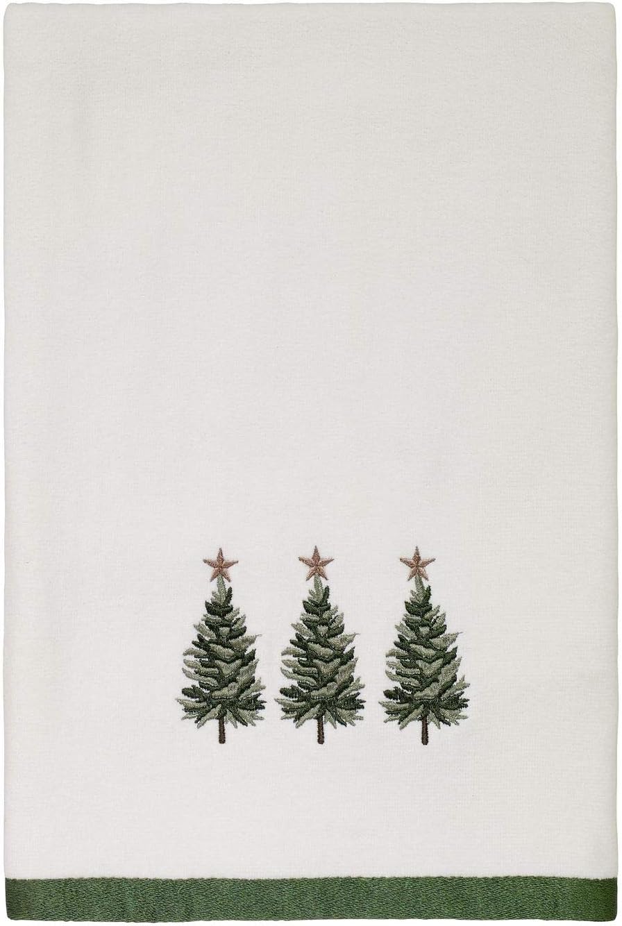 Avanti Linens - Fingertip Towels, Soft & Absorbent Cotton, Ideal Christmas Decorations, Set of 2 (Trees Collection)