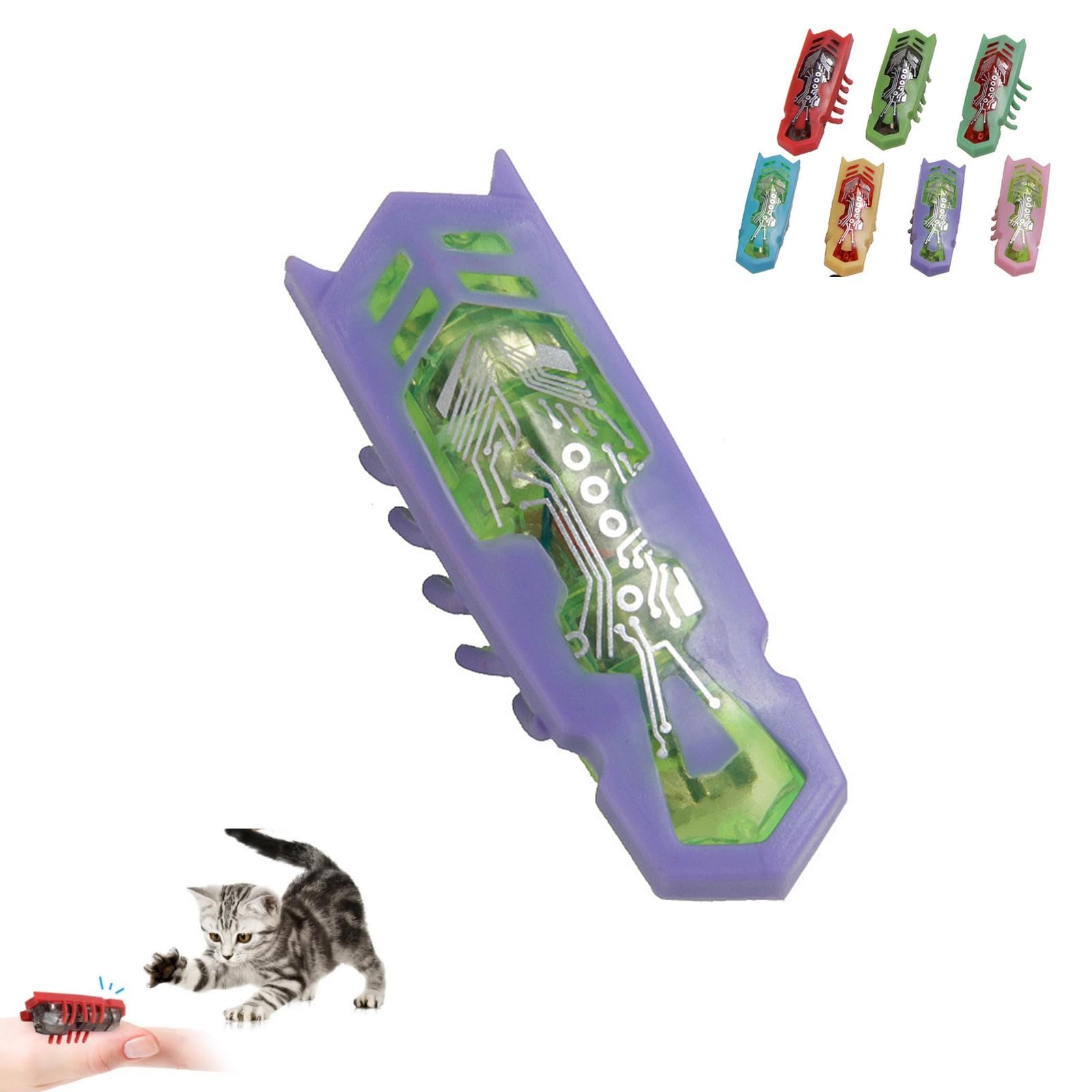 Mini Electronic Robot Beetle Funny Cat Toy,Cat Toys Interactive,Cat Bug Educational Toy for Indoor Cats Kitten Play Chase Exercise (F, 1PC) — image 1