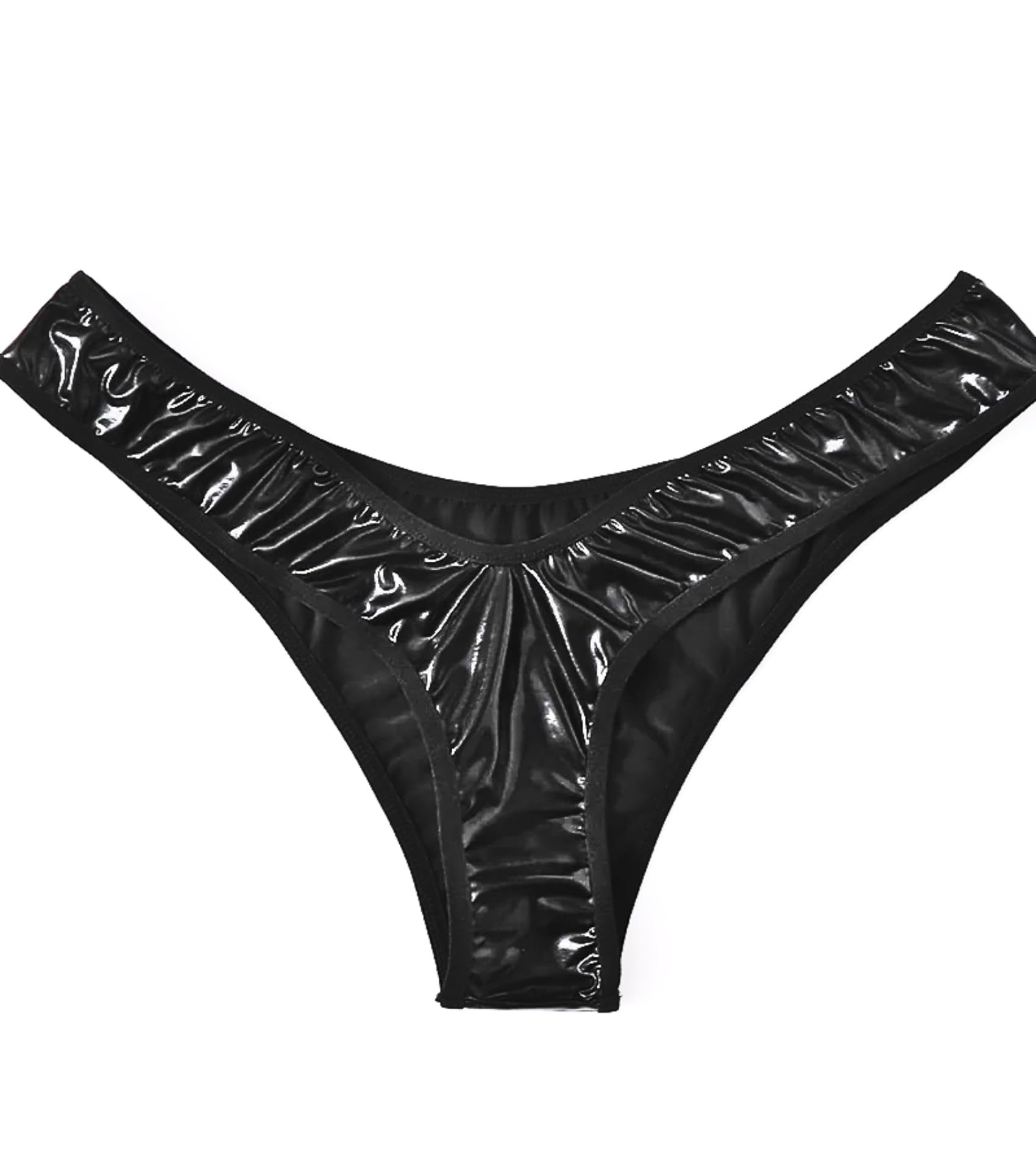 Imported Glossy Wetlook High-Cut Panty for Women – Imported Reczin Fabric Sexy Thong, Shiny Leather Look Bikini Underwear for Honeymoon, Bridal Nightwear, Date Night & Romantic Night-image-49