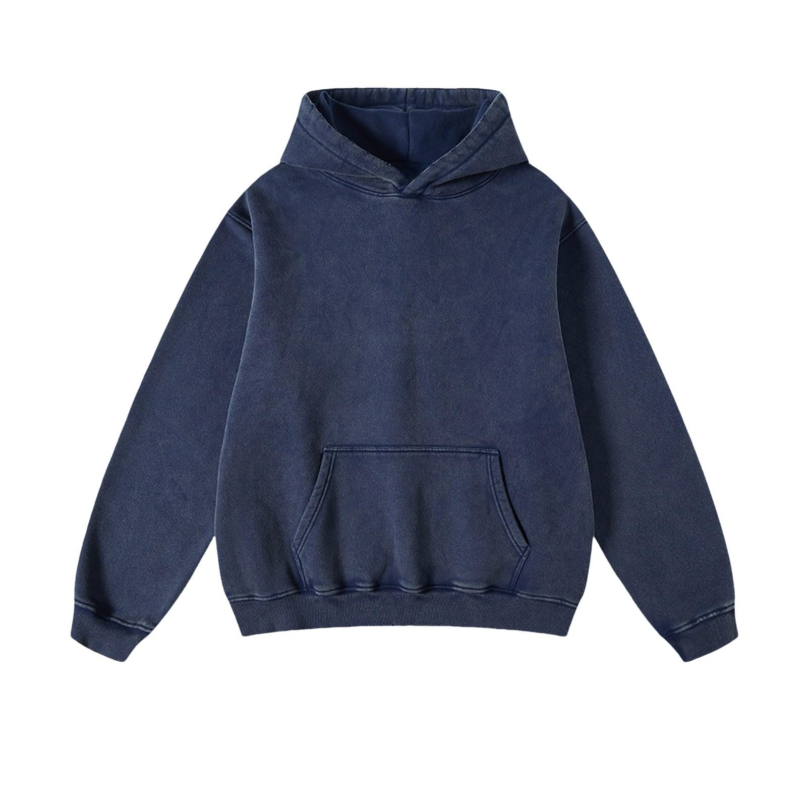 Generisch Felpa con cappuccio da donna, oversize, lavata, per coppie, in pile pesante, felpa con cappuccio, streetwear, alla moda