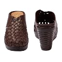 Femmetrek Women Mule Wedge Sandals | Slip-On Comfort Heels | Lightweight Cushioned Sole | Stylish Casual & Daily Wear Footwear | Soft Cushion Footbed | Comfortable Everyday Wear (Brown, 8uk) gallery image