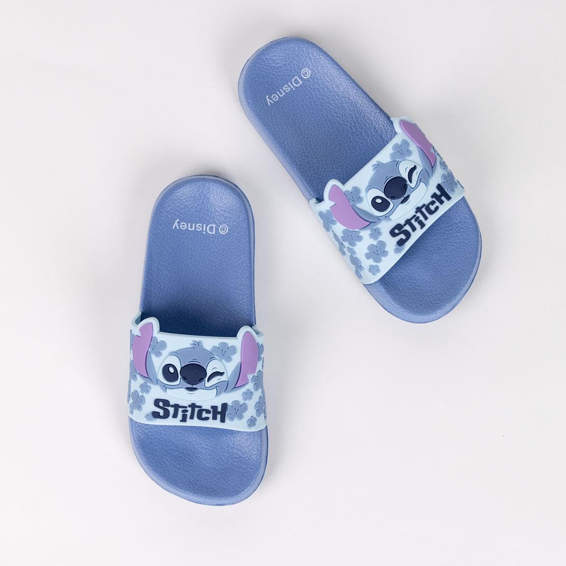 Disney Lilo und Stitch Badeschuhe für Mädchen, Badelatschen, Hellblau, Zehentrenner, Badeschlappen, super soft leicht