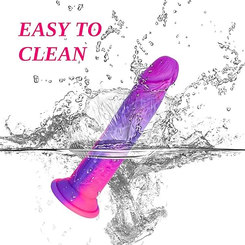 Miniatura 20 de Consolador anal realista de silicona líquida suave con fuerte ventosa para principiantes, consolador de punto G de 8 pulgadas para mujeres