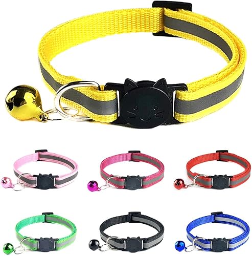 Miniatura 2 de shlutesoy Pet Dog Bell Night Safety Collar reflectante Cabeza de gato Hebilla Collar Correa para el cuello Reflectante Púrpura
