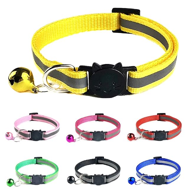 Foto 2 de 7 de CUSROS Collar reflectante de seguridad para perros y mascotas, con hebilla de cabeza de gato