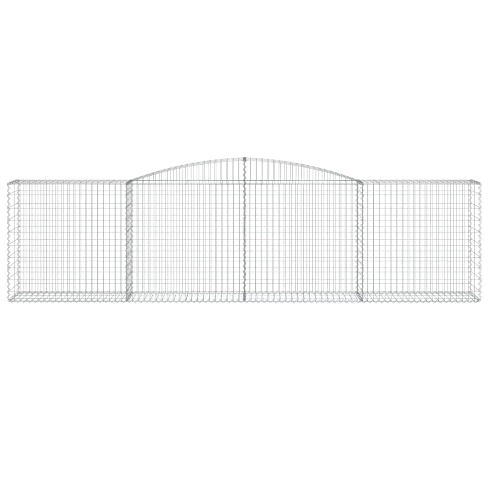 Gabione mit Hochbogen 25er Set Verzinkt 400x50x120cm