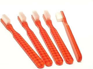 5-PACK New FUN Orange Checker Vintage Toothbrushes By Alan Stuart of New York