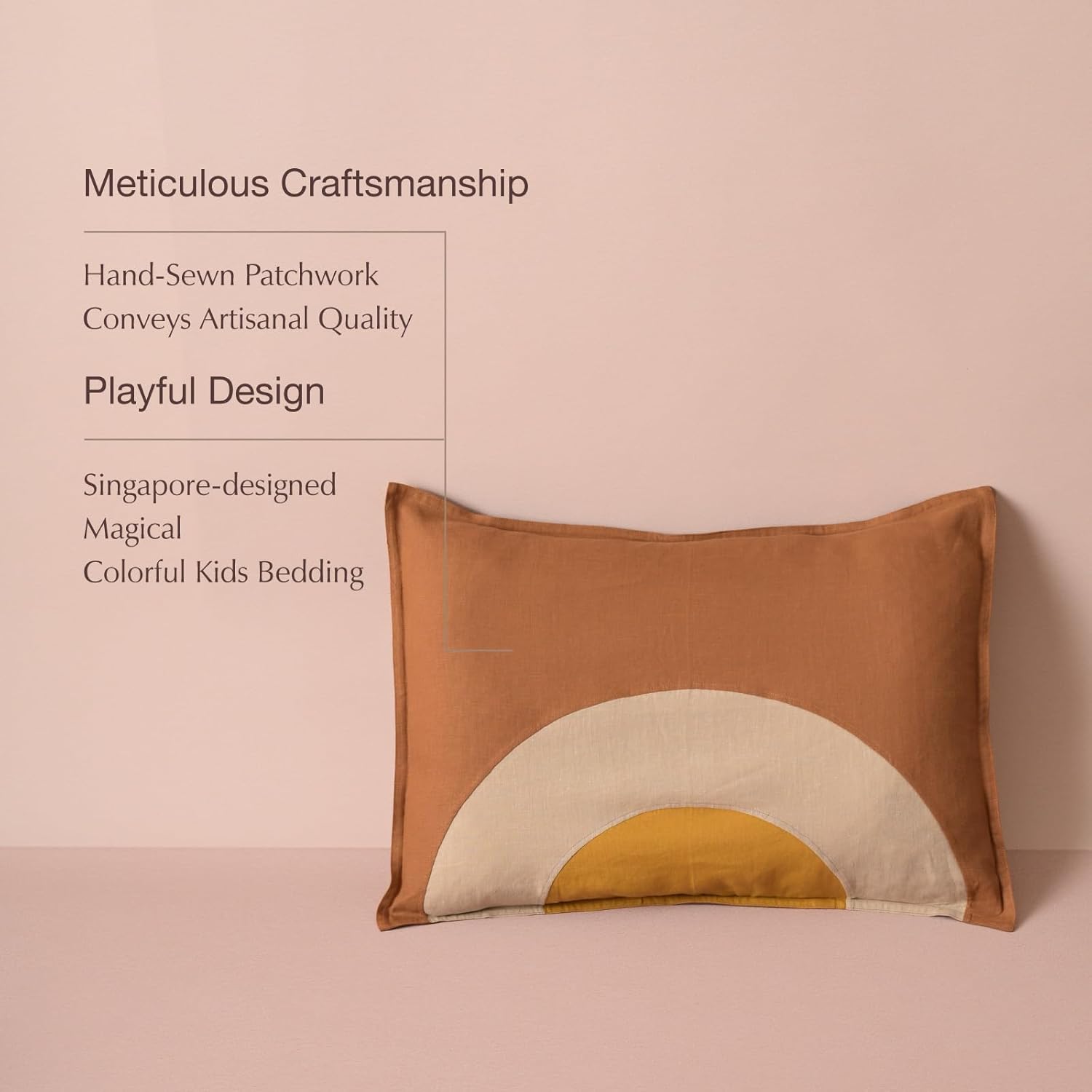 100% Organic Hemp Linen Pillowcases - Pack of 1 or 2 Rainbow Pillowcase Fits Pillows fittedd 13 x 18 or 12x 16 for Kids Bedding Pillow Cover (1, Paprika & Sand & Curry, Toddler ｜13 x 18'')