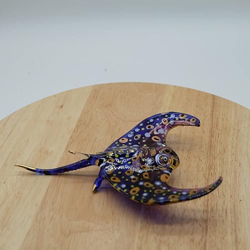 Miniatura 3 de Spotted Eagle Ray Stingray Fish Aqurium Marine Animal Soplado a mano Figura de cristal