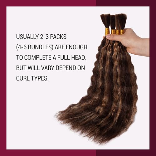 Miniatura 6 de Starlet - Cabello humano micro trenzado a granel, cabello húmedo y ondulado súper a granel de 18 pulgadas, 7.05 oz (4 paquetes), cabello humano