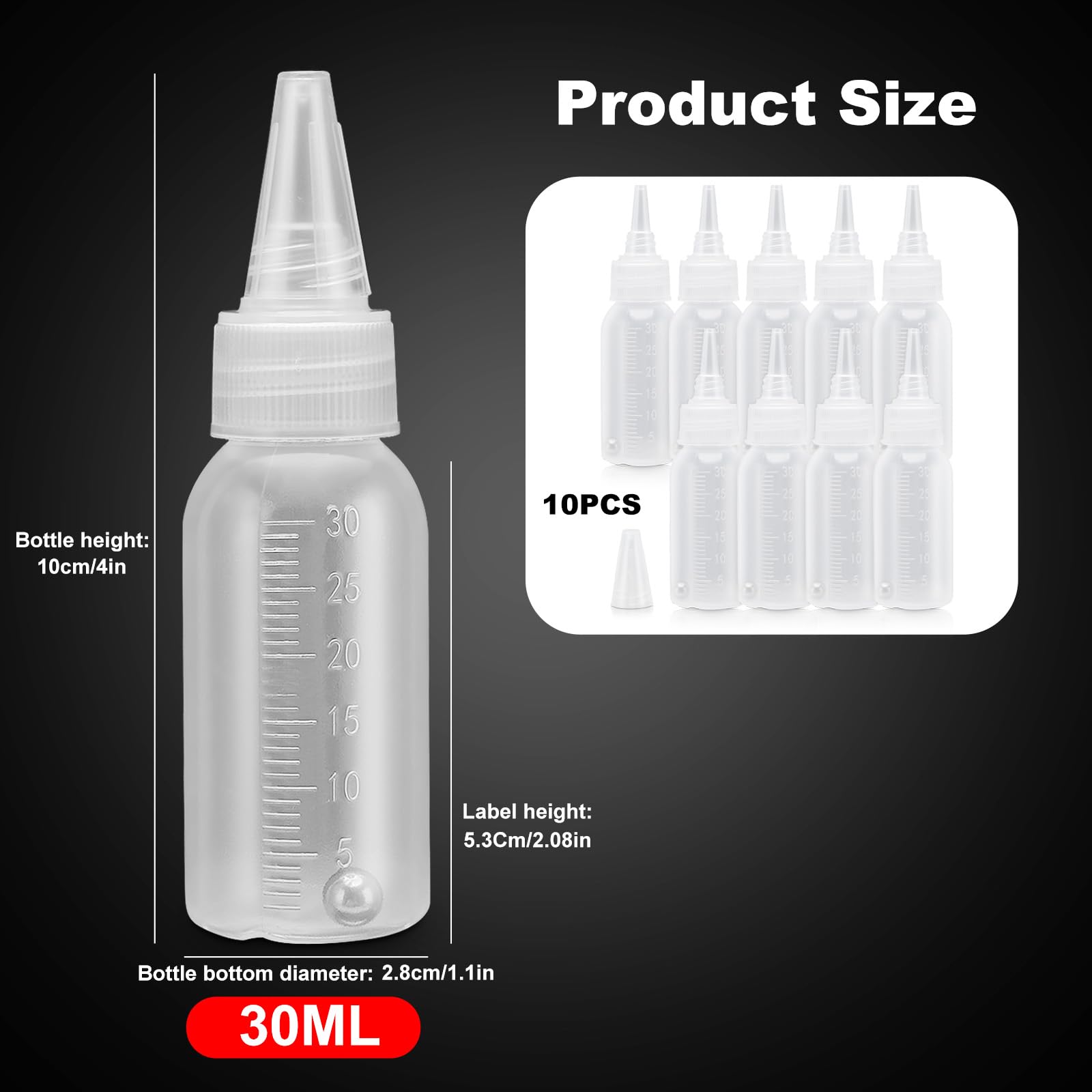 Bottiglie di vernice aerografo barattoli contenitori di plastica per 8 0z di stoccaggio acrilico miscelazione con barattolo a sfera miscelatore bottiglia richiudibile vuoto 30ml piccolo Squirt 1