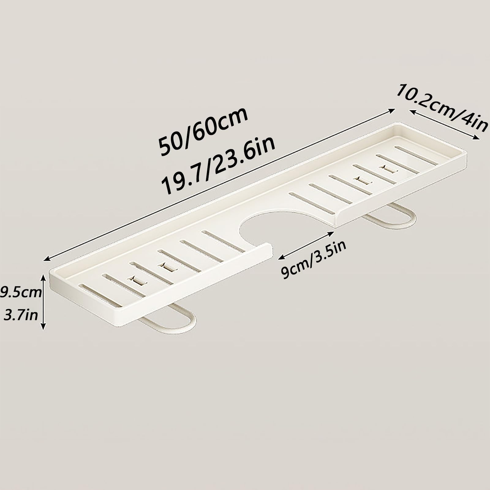 Waschbeckenablage, Wasserhahn-Organizer für Badezimmer, Leicht zu Entleeren, Robust und Langlebig, Platzsparend(White,50cm/19.7in)