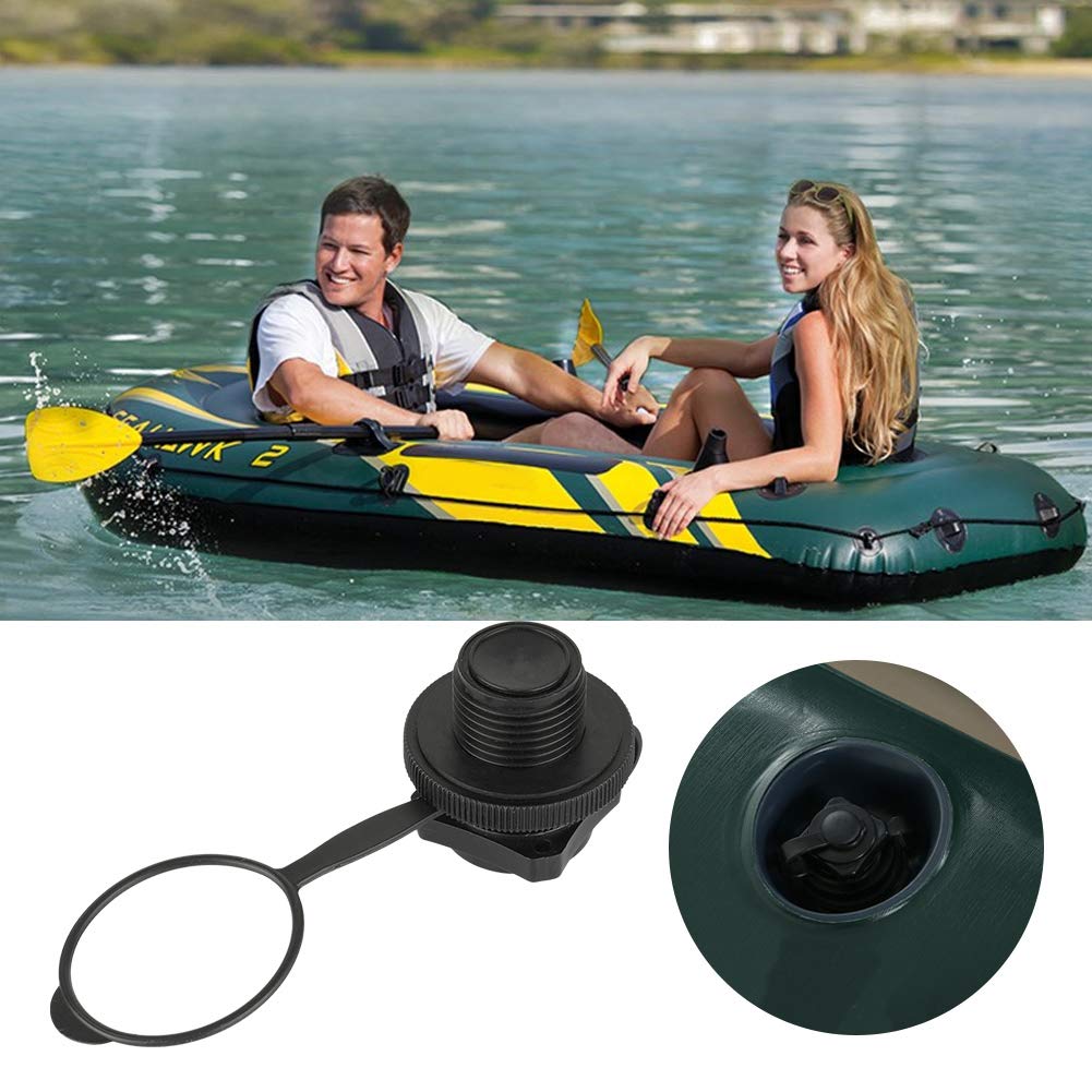 22.9mm Caliber Raft Screw Valve Plastic Inflatable Boat Replacement Black
